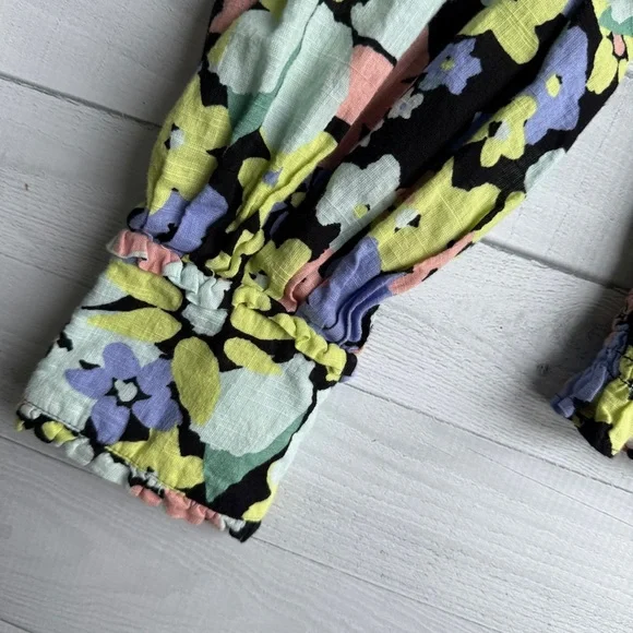 Free People Ariana Floral Print Puff Sleeve Top S - Picture 4 of 9